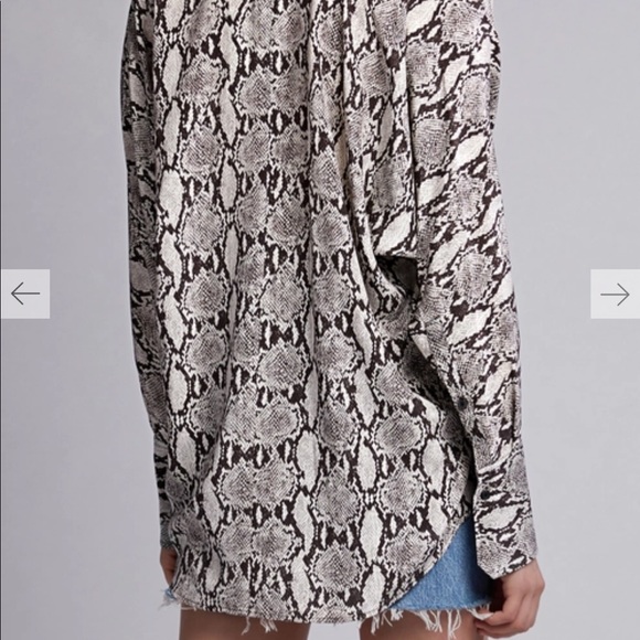 A.L.C. Noreen Python snake print silk oversized blouse NWT - Picture 6 of 16
